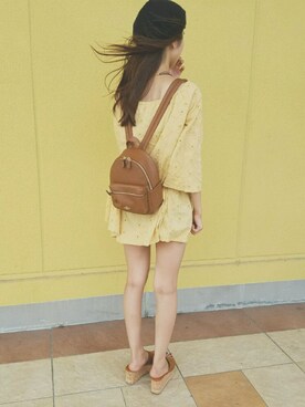 「KBF+（ケービーエフプラス）のアイテム（帽子）」を使った、mさん（レディース・157cm）の夏コーディネート