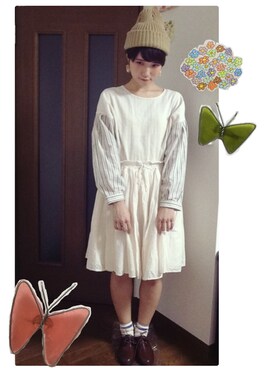 「w closet」｜「アイテム（ニットキャップ/ビーニー）」を使った、ﾐﾔﾓｺﾝﾍﾟｲﾄｳさん（レディース・156cm）の秋コーディネート