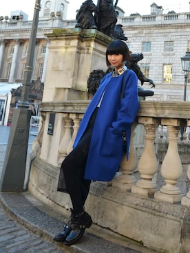 「BALENCIAGA」｜「アイテム（ピーコート）」を使った、Ravenさん（レディース・170cm）の冬コーディネート