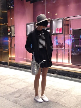 「oversize」｜「アイテム（ナイロンジャケット）」を使った、Ravenさん（レディース・170cm）の冬コーディネート