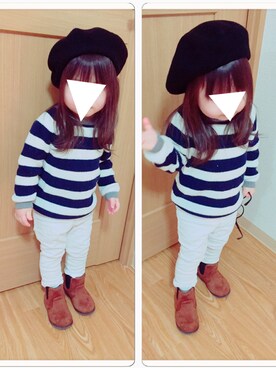 「H&M（エイチ・アンド・エム）のアイテム（ニット/セーター、その他）」を使った、Rさん（キッズ・90cm）の春コーディネート