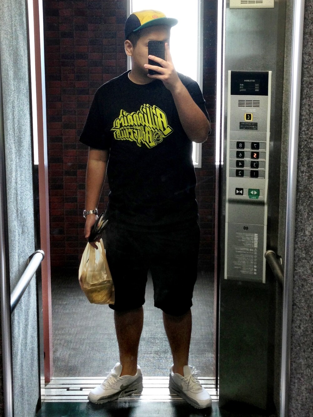 「ビリオネア・ボーイズ・クラブ(Billionaire Boys Club)、GU、短パン」｜「BILLIONAIRE BOYS CLUBのBRAIN 5 PANEL HAT
（キャップ、その他）」を使った、NurseManさん（メンズ・175cm）の夏コーディネートの1枚目の写真