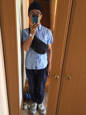 「アイテム（ボディバッグ/ウエストポーチ）」を使った、shunさん（メンズ・169cm）の夏コーディネート