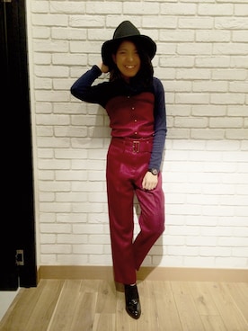 「2% TOKYO（トゥーパーセントトウキョウ）のアイテム（つなぎ/オールインワン）」を使った、chikalinさん（レディース・155cm）の秋コーディネート