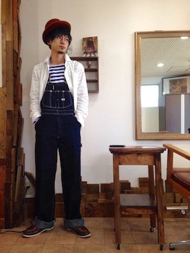 「アイテム（オールインワン・サロペット）」を使った、Jun さん（メンズ・175cm・20代）の春コーディネート