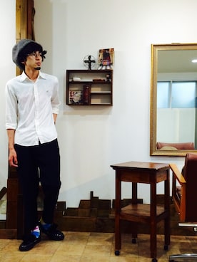 「VOO（ヴォー）のアイテム（ハンチング/ベレー帽）」を使った、Jun さん（メンズ・175cm）の夏コーディネート