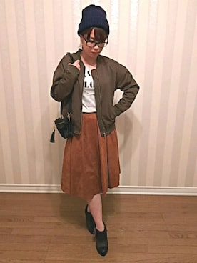 「a.v.v（アーヴェヴェ）のアイテム（ブルゾン）」を使った、a.y.aさん（レディース・157cm）の秋コーディネート