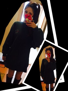「Champion（チャンピオン）のアイテム（Sweatshirt、グリーン系）」を使った、anderさん（レディース・158cm）の秋コーディネート