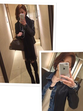 「CELINE（セリーヌ）のアイテム（Handbag、ブラウン系）」を使った、anderさん（レディース・158cm）の冬コーディネート