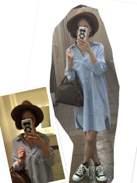 「CELINE（セリーヌ）のアイテム（Handbag、ブラウン系）」を使った、anderさん（レディース・158cm）の春コーディネート