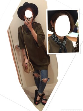 「PRADA（プラダ）のアイテム（Shoulderbag、ベージュ系）」を使った、anderさん（レディース・158cm）の春コーディネート
