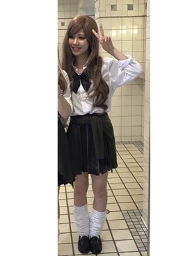 「GU（ジーユー）のアイテム（Cardigans、グリーン系）」を使った、anderさん（レディース・158cm）の秋コーディネート