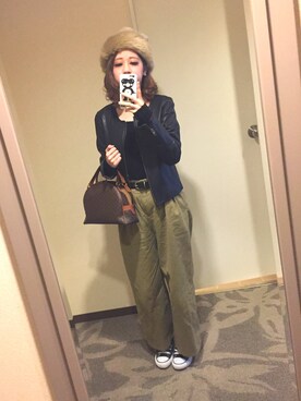 「ROSE BUD（ローズバッド）のアイテム（Beanie、ベージュ系）」を使った、anderさん（レディース・158cm）の秋コーディネート