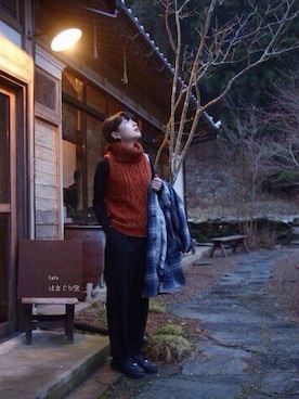 「tiit（ティート）のアイテム」を使った、mamiさん（レディース・157cm）の秋コーディネート
