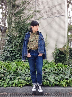 「CONVERSE（コンバース）のCONVERSE ALL STAR　ハイカットスニーカー（スニーカー）」を使った、mamiさん（レディース・157cm）の春コーディネート