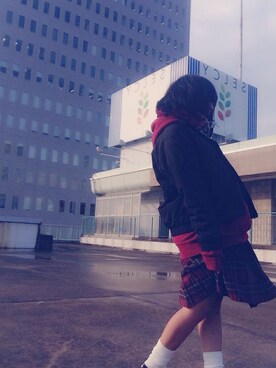 「制服着こなし」｜＃AKARIさん（レディース・156cm・10代）の冬コーディネート