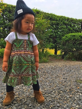 「1歳半」｜「アイテム（チュニック）」を使った、asugiさん（キッズ・80cm）の秋コーディネート