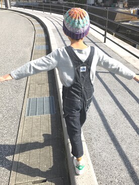 「お散歩」｜「アイテム（オールインワン・サロペット）」を使った、Hina.A☺︎さん（キッズ・120cm）の秋コーディネート