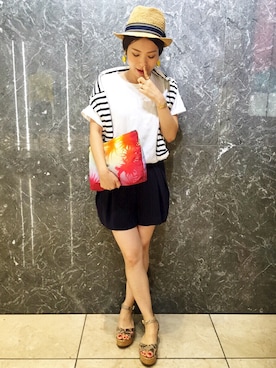 「Samudra（サムドラ）のアイテム」を使った、kanaさん（レディース・154cm）の夏コーディネート