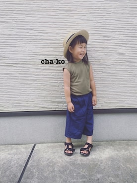 「petit main（プティマイン）のアイテム（シューズ）」を使った、gen_cha-koさん（キッズ・100cm）の夏コーディネート