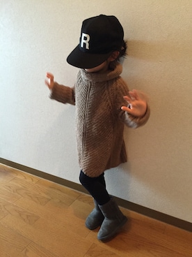 「TODAYFUL（トゥデイフル）のアイテム（帽子）」を使った、Ruuuu さん（キッズ・100cm）の冬コーディネート