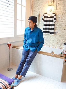 「アイテム（その他、ブルー系）」を使った、UpstairsGenuineShopさん（メンズ・170cm）の冬コーディネート