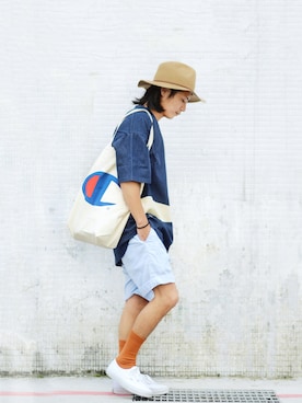 「Champion」｜UpstairsGenuineShopさん（メンズ・170cm）の春コーディネート