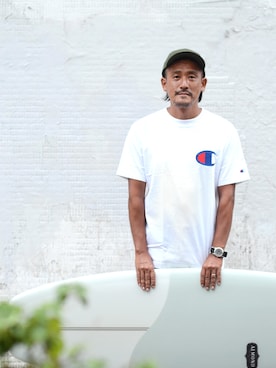 「Champion」｜UpstairsGenuineShopさん（メンズ・170cm）の夏コーディネート