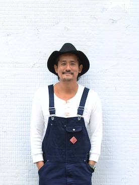 「BRIXTON（ブリクストン）のアイテム（サロペット/オーバーオール）」を使った、UpstairsGenuineShopさん（メンズ・170cm）の秋コーディネート