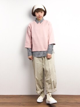 「chambre de charme（シャンブルドゥシャーム）のアイテム（その他トップス）」を使った、チョコビさん（レディース・154cm）の春コーディネート