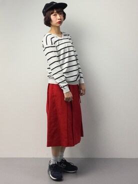 「UP START（アップスタート）のアイテム」を使った、チョコビさん（レディース・154cm）の春コーディネート
