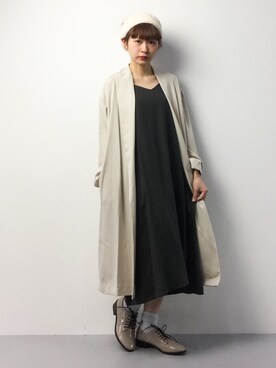 「ADAM ET ROPE'（アダムエロペ）のアイテム（チェスターコート）」を使った、チョコビさん（レディース・154cm）の春コーディネート