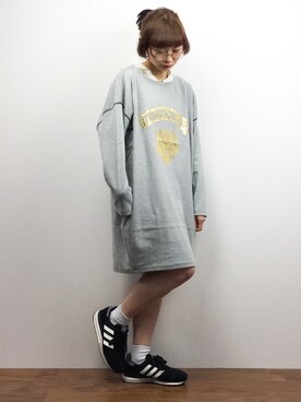 「mercibeaucoup,（メルシーボークー）のアイテム（ワンピース/ドレス）」を使った、チョコビさん（レディース・154cm）の春コーディネート