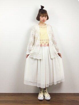 「LILY BROWN（リリーブラウン）のアイテム（その他トップス）」を使った、チョコビさん（レディース・154cm）の春コーディネート