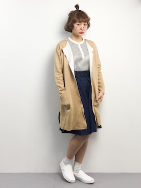 「UP START（アップスタート）のアイテム」を使った、チョコビさん（レディース・154cm）の春コーディネート