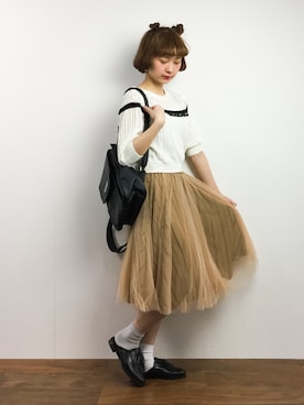 「NANO universe（ナノユニバース）のアイテム（その他シューズ）」を使った、チョコビさん（レディース・154cm）の春コーディネート
