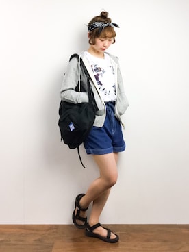 「海コーデ、ショーパン」｜チョコビさん（レディース・154cm）の春コーディネート