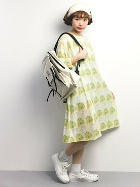 「RAY CASSIN（レイカズン）のアイテム（バックパック/リュック）」を使った、チョコビさん（レディース・154cm）の春コーディネート