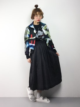 「ちょこびおすすめ」｜「アイテム（ジャージ）」を使った、チョコビさん（レディース・154cm）の春コーディネート