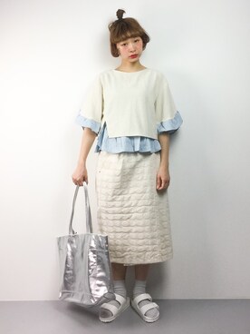 「note et silence （ノートエシロンス）のアイテム（バッグ）」を使った、チョコビさん（レディース・154cm）の春コーディネート