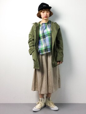 「AVAN LILY（アヴァンリリィ）のアイテム（ジャケット/アウター）」を使った、チョコビさん（レディース・154cm）の春コーディネート