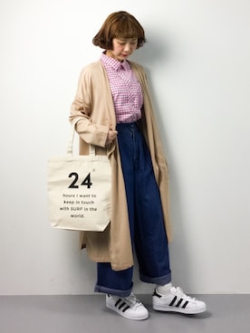 「haco!（ハコ）のアイテム（その他アウター）」を使った、チョコビさん（レディース・154cm）の春コーディネート