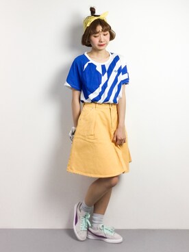 「Factor=（ファクターイコール）のアイテム（スカート）」を使った、チョコビさん（レディース・154cm）の春コーディネート