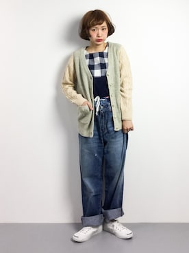 「ALOYE（アロイ）のアイテム」を使った、チョコビさん（レディース・154cm）の春コーディネート