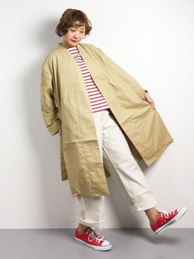 「ちょこび」｜「アイテム（その他アウター）」を使った、チョコビさん（レディース・154cm）の春コーディネート