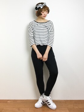 「ANAP（アナップ）のアイテム（オールインワン・サロペット）」を使った、チョコビさん（レディース・154cm）の春コーディネート