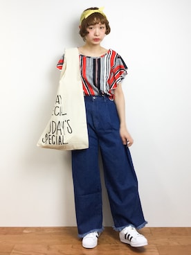 「CIBONE（シボネ）のアイテム」を使った、チョコビさん（レディース・154cm）の春コーディネート