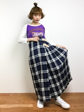 「タータンチェック」｜チョコビさん（レディース・154cm）の春コーディネート