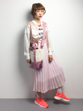 「ANAP（アナップ）のアイテム（ブルゾン）」を使った、チョコビさん（レディース・154cm）の春コーディネート