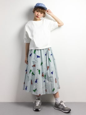 「STYLENANDA（スタイルナンダ）のアイテム（キャップ）」を使った、チョコビさん（レディース・154cm）の春コーディネート